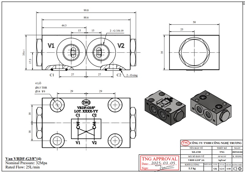 Van Chống Lún Bắt Bích VRDF G3/8
