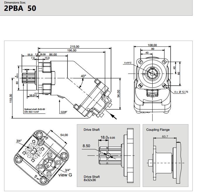 Thông số khác của sản phẩm Bơm Piton Cong HDROCEL 2PBA 50cc