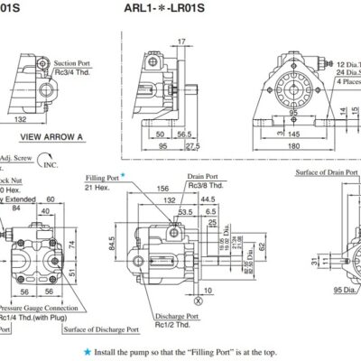 Thông số khác của sản phẩm Bơm Piton Thẳng ARL1-12-FR01A-1025