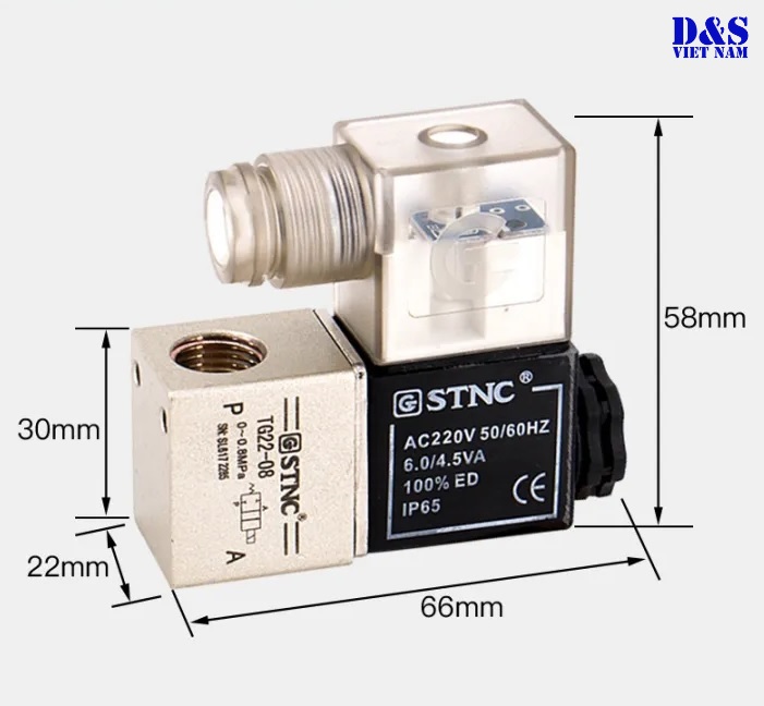 Thông số kỹ thuật van khí nén điện từ 2/2