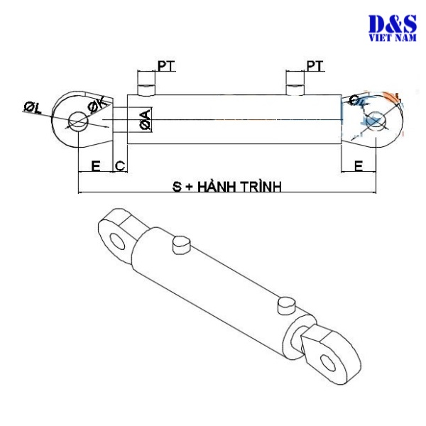 Thông số xi lanh thủy lực 7 tấn