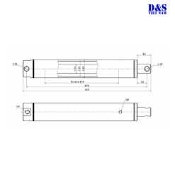 xi lanh bàn nâng hành trình 245mm