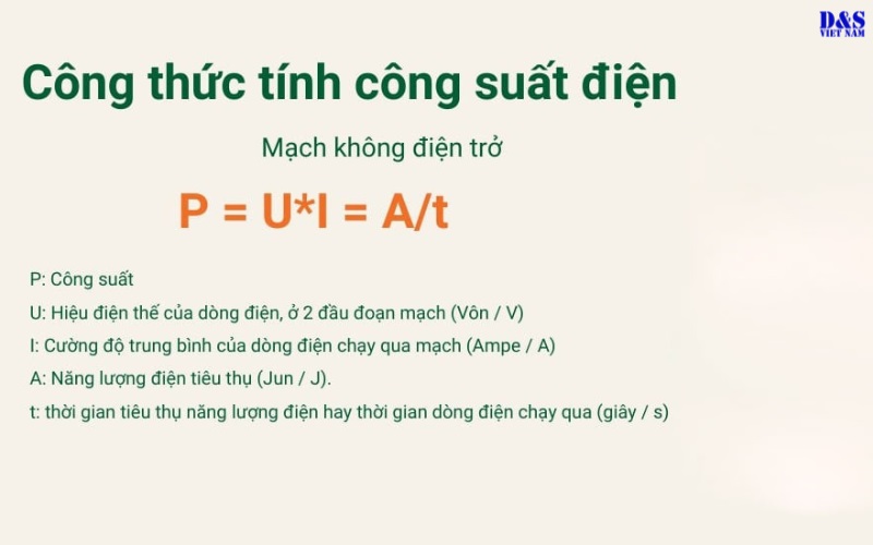 Công thức tính công suất