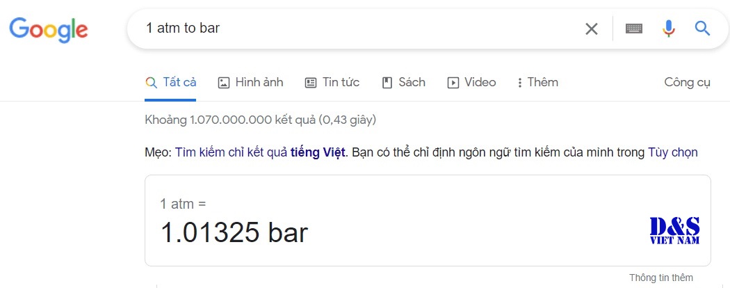 Cách tính đơn vị atm bằng công cụ