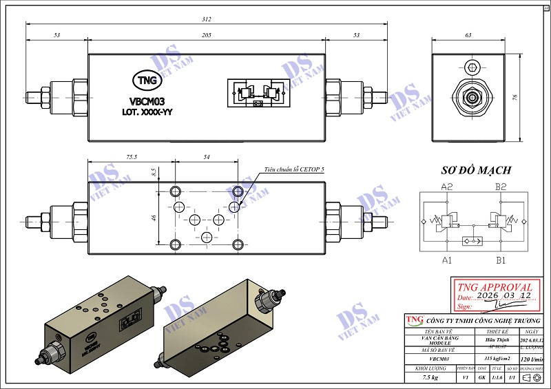 van cân bằng thủy lực modul VCM 03